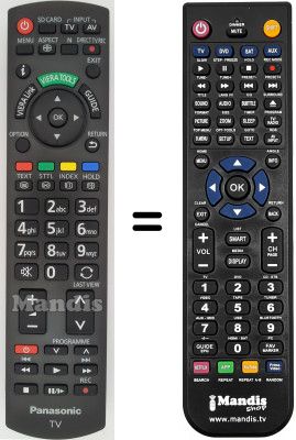 Gleichwertige Fernbedienung Panasonic TH-D42PS81E Gleichwertige Fernbedienung Panasonic TH-D42PS81E
