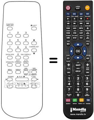 Replacement remote control Funai VCR402