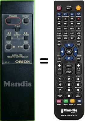 Replacement remote control RC57