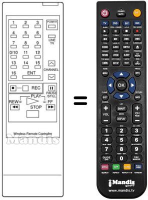 Replacement remote control RC117