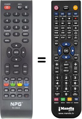 Replacement remote control Npg NL2212HFB