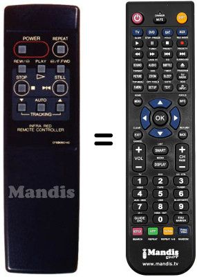 Replacement remote control Orion VP291RC