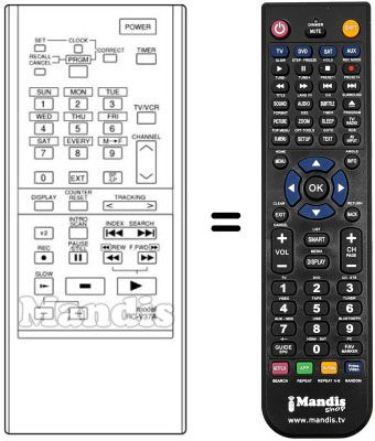 Gleichwertige Fernbedienung RC-V37A