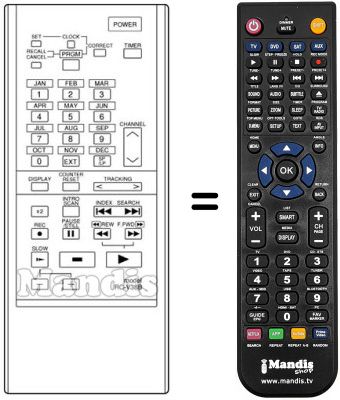 Gleichwertige Fernbedienung RC-V38B