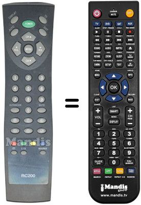 Replacement remote control Daewoo LCD 20ORTV Replacement remote control Daewoo LCD 20ORTV