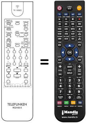Gleichwertige Fernbedienung RC2103X