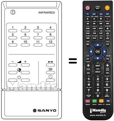 Gleichwertige Fernbedienung Hitachi RC238