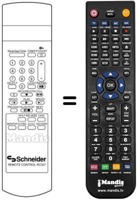 Gleichwertige Fernbedienung RC307