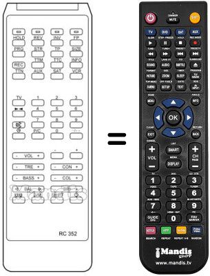 Gleichwertige Fernbedienung RC352