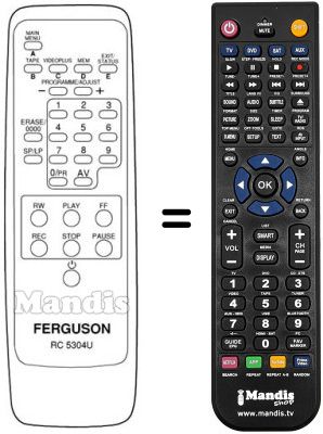 Gleichwertige Fernbedienung RC5304U