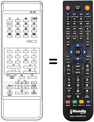 Gleichwertige Fernbedienung RC667