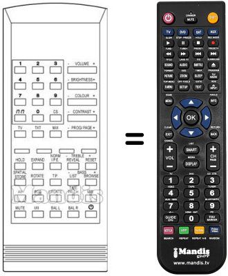 Replacement remote control RCU1709