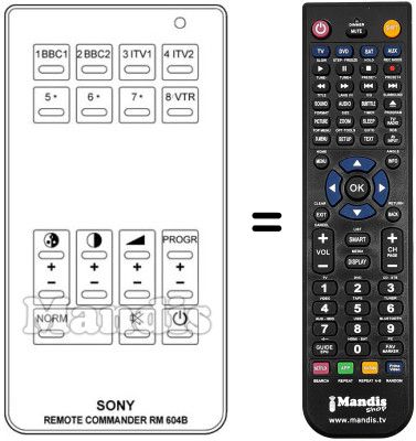 Replacement remote control RM-604B