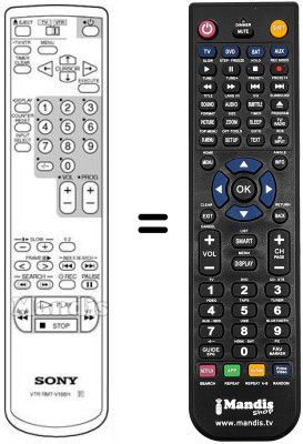 Gleichwertige Fernbedienung RMT-V166H