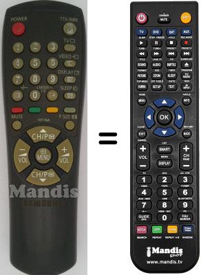 Replacement remote control Samsung CX6844W3X/XEE Replacement remote control Samsung CX6844W3X/XEE