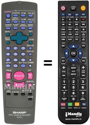Replacement remote control Sharp VC-MH77OS