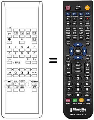 Replacement remote control Univox TM90 OSD Replacement remote control Univox TM90 OSD