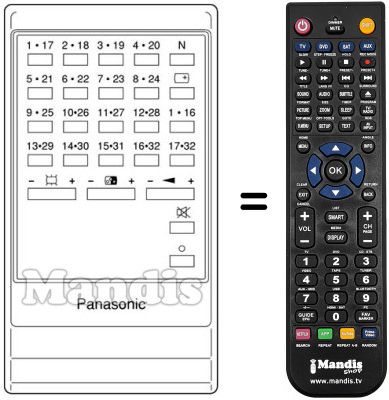 Gleichwertige Fernbedienung Panasonic TNQ1603