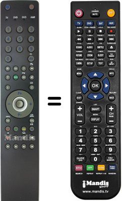 Gleichwertige Fernbedienung Grundig VISION326 3931T 2