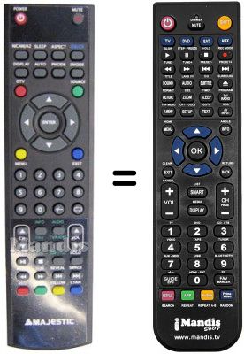 Gleichwertige Fernbedienung MAJESTIC TVD-22 TFT
