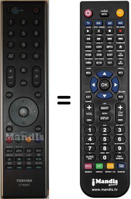 Replacement remote control Toshiba 37XV633D