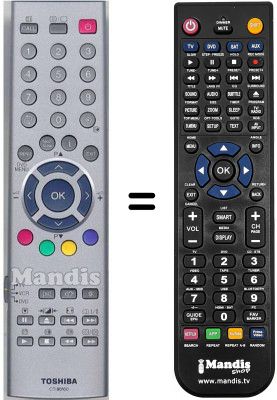Replacement remote control Toshiba 51WH36P