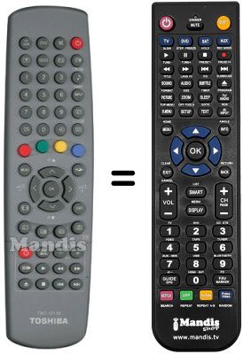 Gleichwertige Fernbedienung Toshiba TW50146 Gleichwertige Fernbedienung Toshiba TW50146