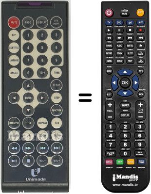 Replacement remote control MAJESTIC DVD188