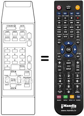 Replacement remote control DYNASAT DSR3000