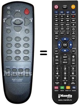 Replacement remote control Zehnder DX2000SL