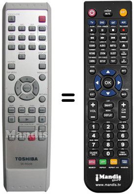 Replacement remote control Toshiba D-R265SF