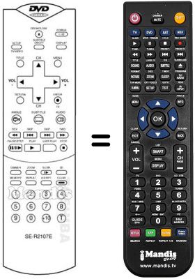 Replacement remote control Toshiba SD-3107E