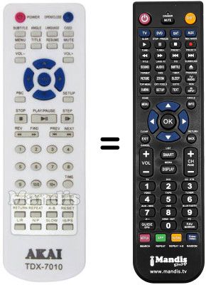 Gleichwertige Fernbedienung Akai TDX-7018