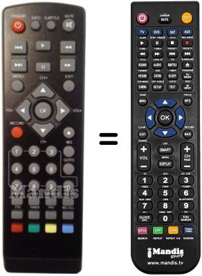 Replacement remote control VISIONIC SLIM6 HD