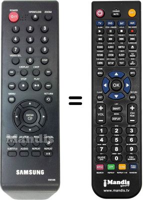 Gleichwertige Fernbedienung Samsung DVD-P375 Gleichwertige Fernbedienung Samsung DVD-P375