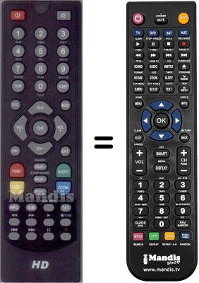 Gleichwertige Fernbedienung WHV12488W