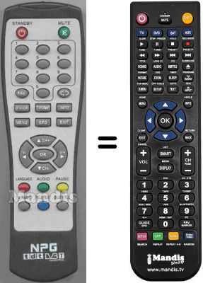 Gleichwertige Fernbedienung Npg WHV15250W