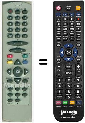 Replacement remote control HVS53444