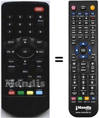 Replacement remote control HVS53262