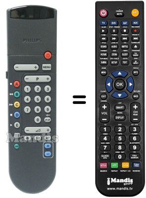 Replacement remote control Philips HVS54523