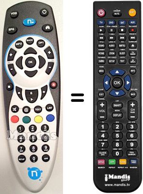 Replacement remote control HVS53273