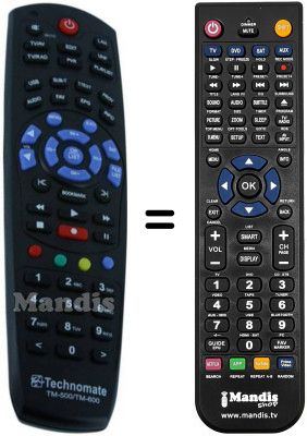 Gleichwertige Fernbedienung Technomate HVS53240