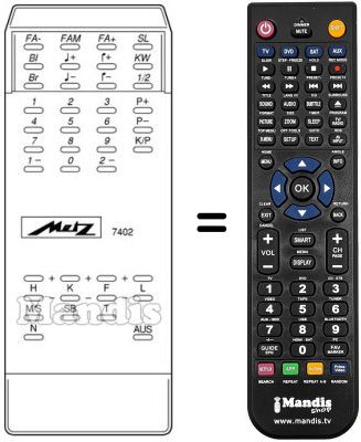 Gleichwertige Fernbedienung SEC2500