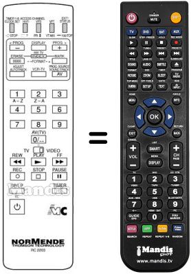 Replacement remote control NordMende SEC2619