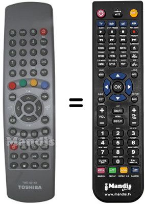 Gleichwertige Fernbedienung Toshiba SEC0844