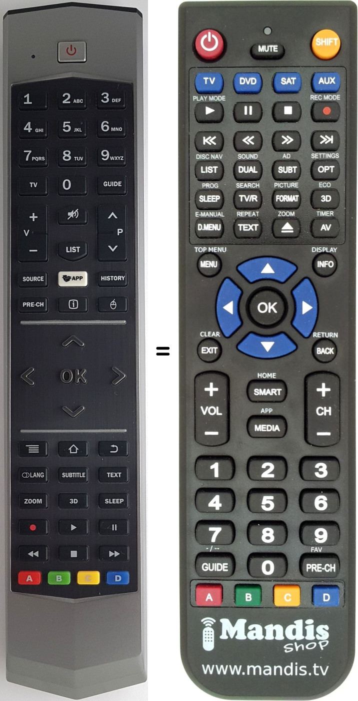 Replacement remote control Tcl RC651MAI1