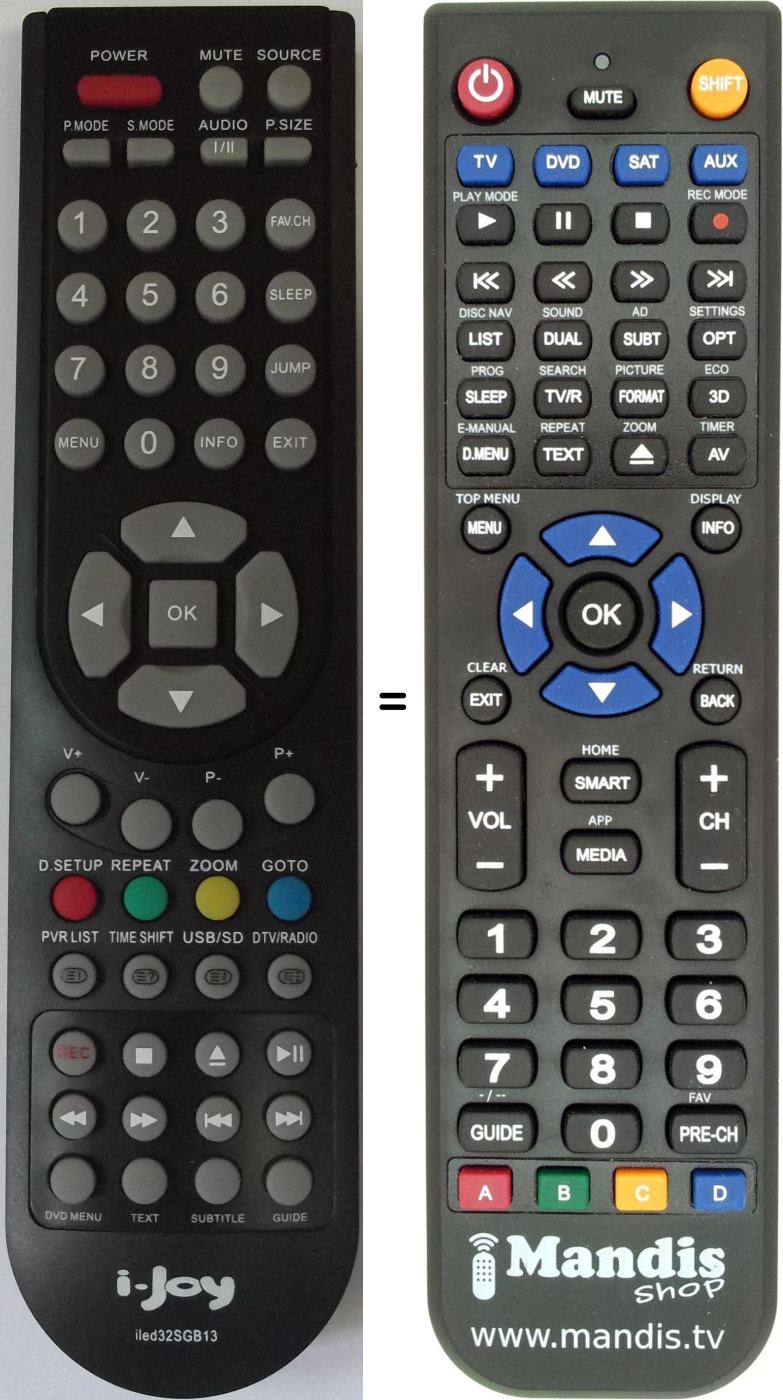 Replacement remote control i-Joy ILED32SGB13