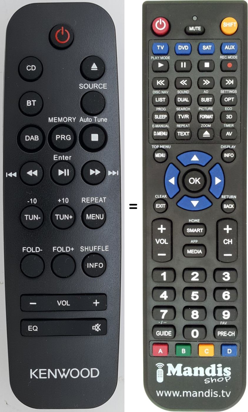 Replacement remote control Kenwood RC-M918DAB