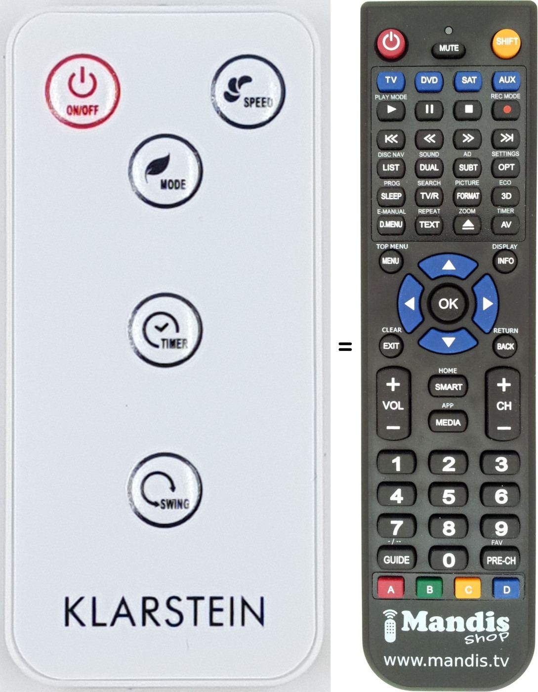 Replacement remote control 10032435