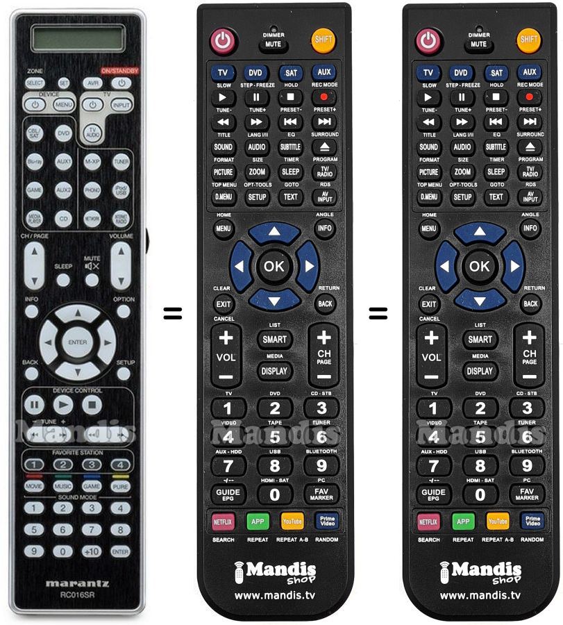 Replacement remote control Marantz RC016SR